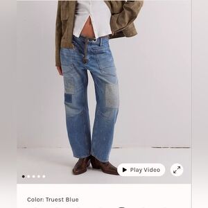 We The Free/ Free People Moxie Barrel Jeans Sz 29 in Truest Blue